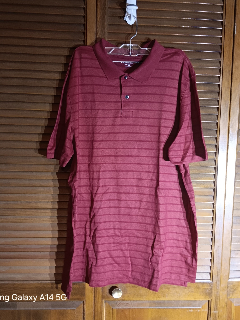 croft & barrow Men's Burgundy Striped Polo